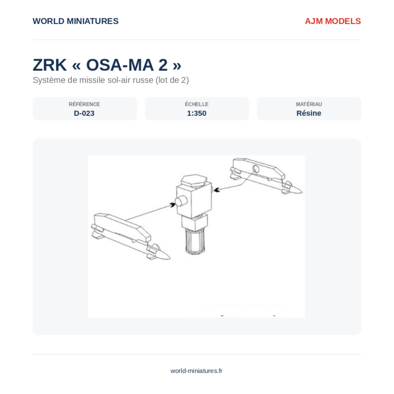 AJM Models D023 – Lance-roquettes ZRK “Osa-MA” 2 – 1/350