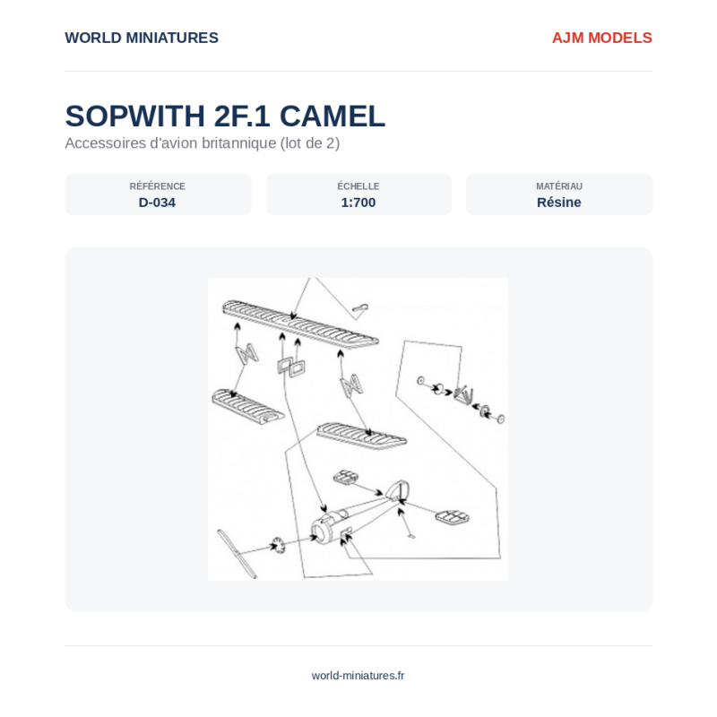 AJM Models D034 – Sopwith 2F1 Camel – 1/700