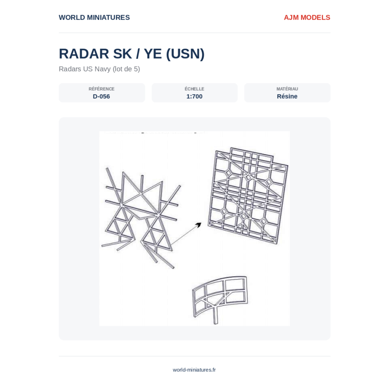 AJM Models D056 – Radar USN SK / YE – 1/700