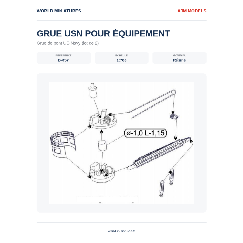 AJM Models D057 – Grue USN pour équipement – 1/700