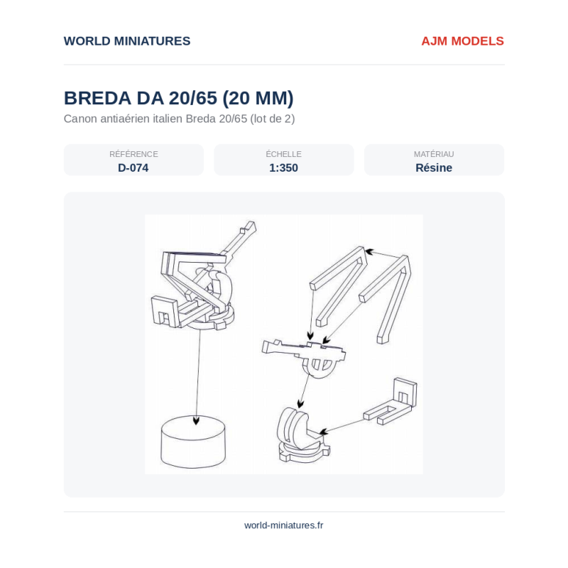 AJM Models D074 – Canon Breda 20/65 (20 mm) – 1/350