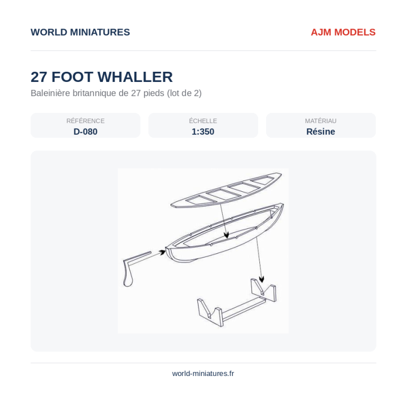 AJM Models D080 – Baleinière de 27 pieds – 1/350