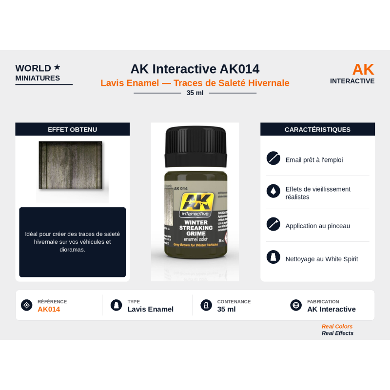 AK Interactive AK014 – Lavis Enamel “Traces de saleté hivernale” – 35 ml