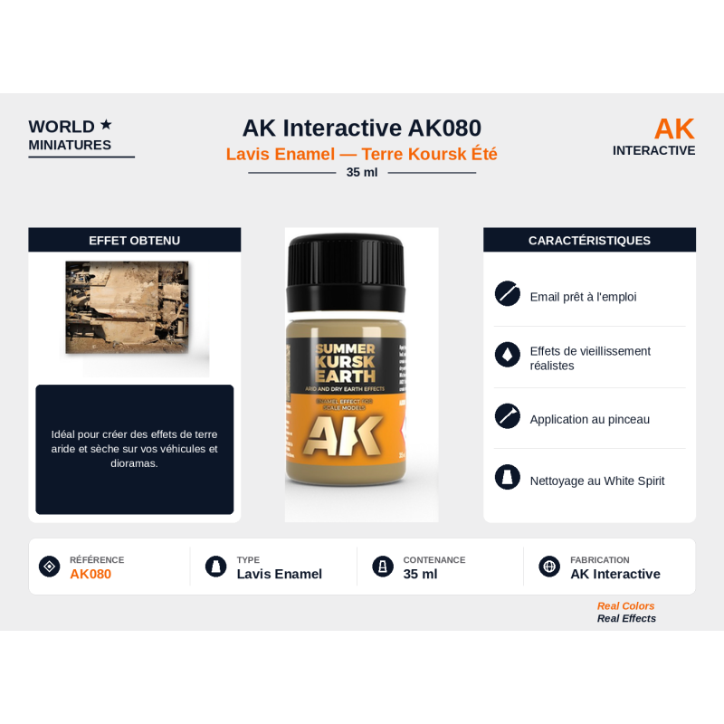 AK Interactive AK080 – Lavis Enamel Terre Koursk Été – 35 ml