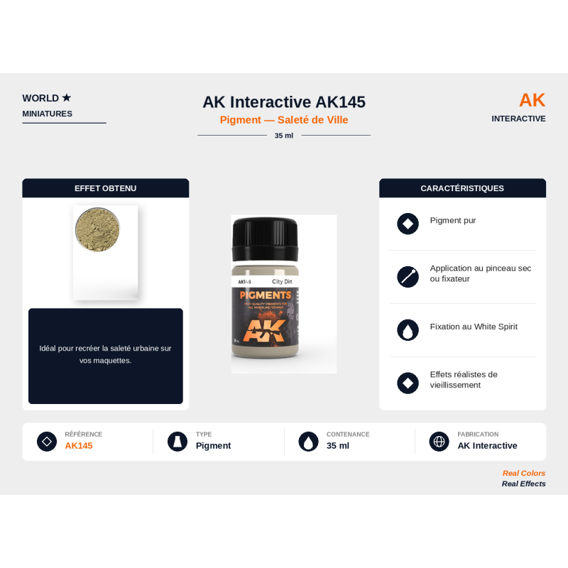 AK Interactive AK145 – Pigment Saleté de Ville – 35 ml