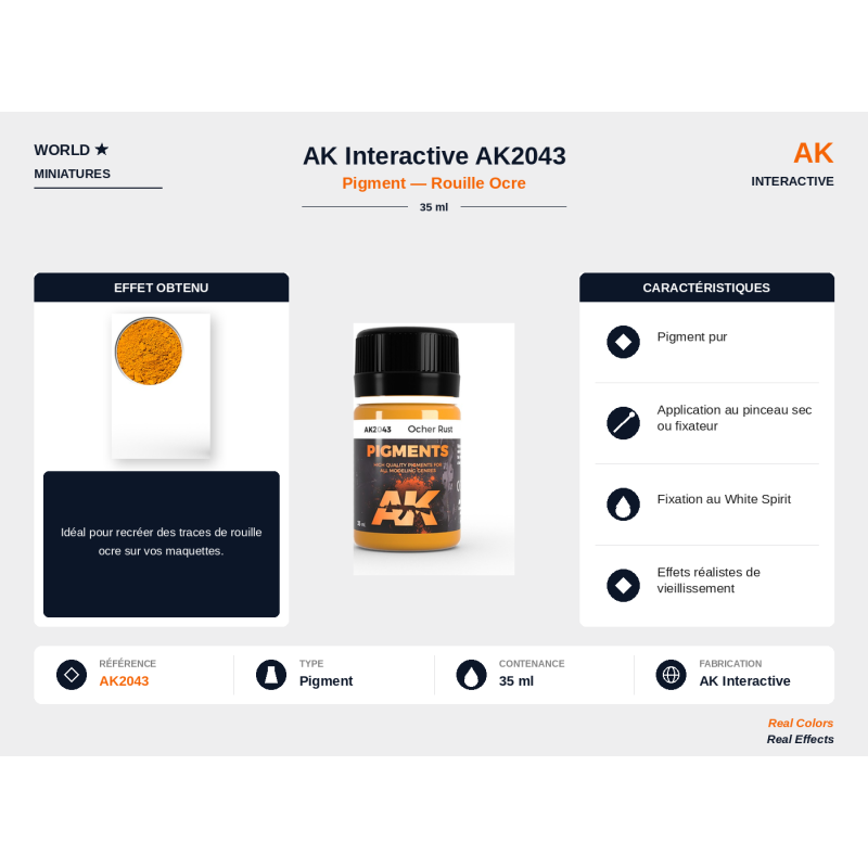 AK Interactive AK2043 – Pigment Rouille Ocre – 35 ml