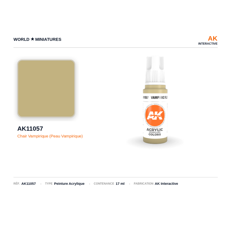AK Interactive AK11057 – Peinture Acrylique Chair Vampirique (Peau Vampirique) – 17 ml