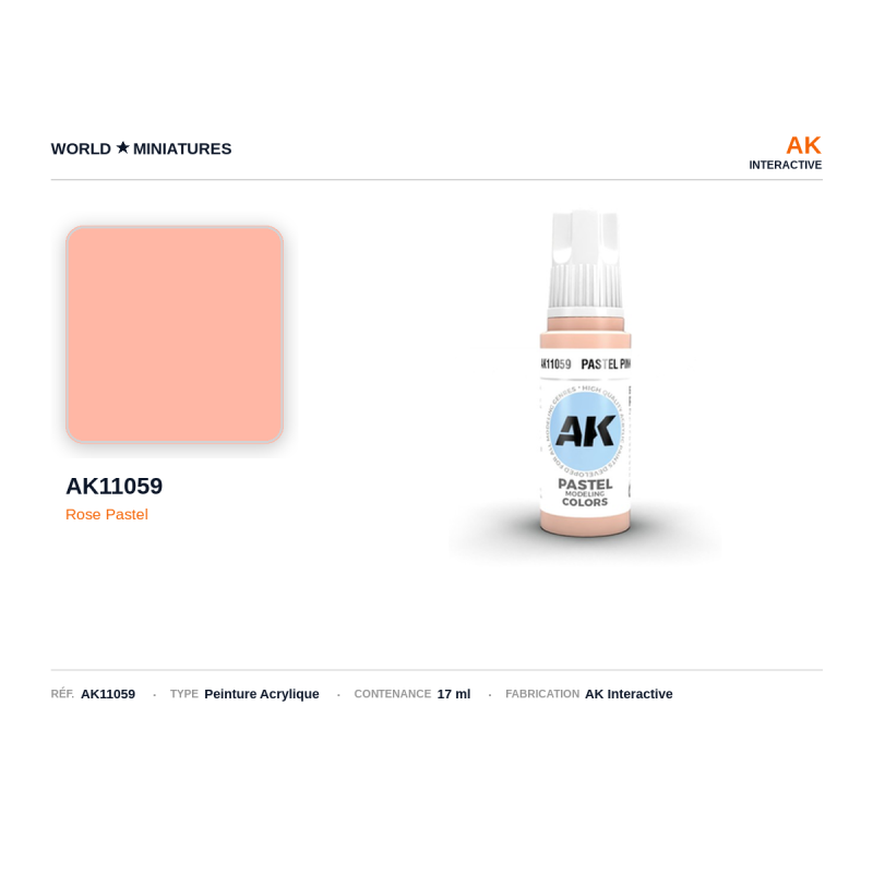 AK Interactive AK11059 – Peinture Acrylique Rose Pastel – 17 ml