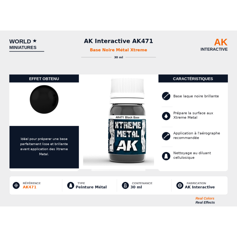 AK Interactive AK471 – Base Noire Métal Xtreme – 30 ml