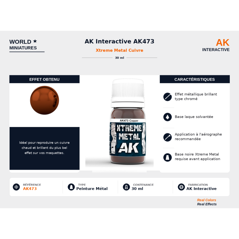 AK Interactive AK473 – Xtreme Metal Cuivre – 30 ml