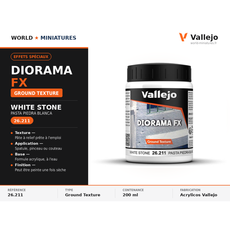 Vallejo 26.211 Pierre Blanche 200 ml – Effets Spéciaux