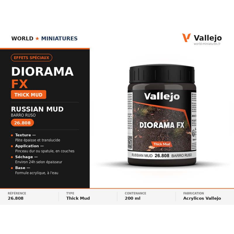 Vallejo 26.808 Boue Russe 200 ml – Effets Spéciaux