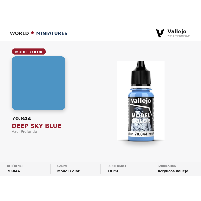 Vallejo 70.844 Bleu Ciel Foncé 18 ml – Peinture Acrylique
