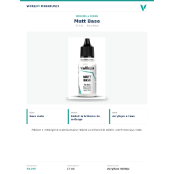 Vallejo 70.540 Base Mate 17 ml