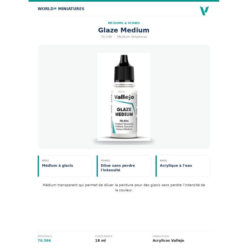 Vallejo 70.596 Glacis Moyens 18 ml