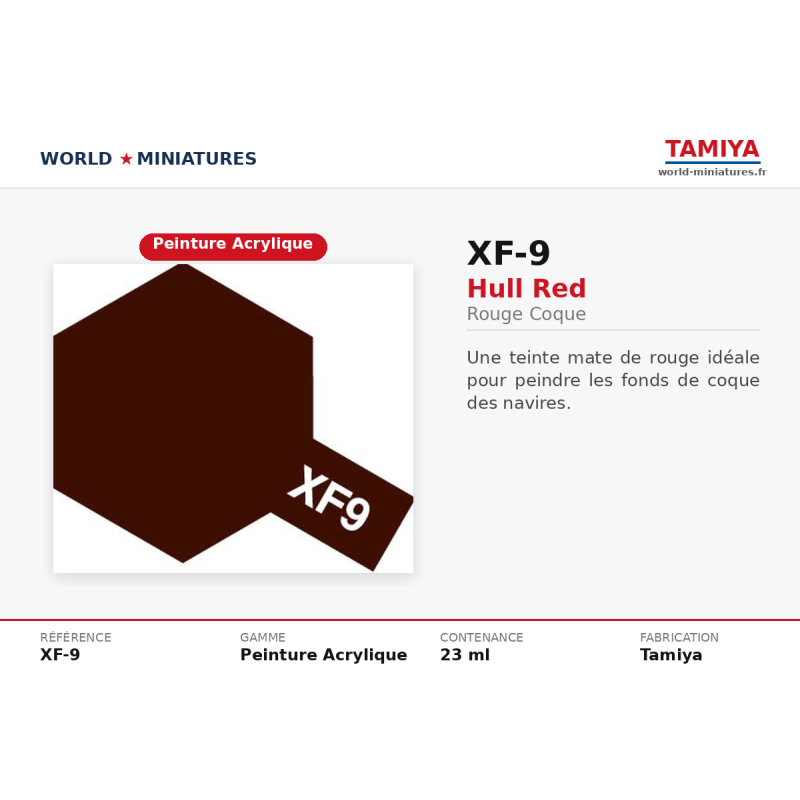 Tamiya 81710 – Brun Mat XF-10 – Peinture Acrylique Mate 10 ml