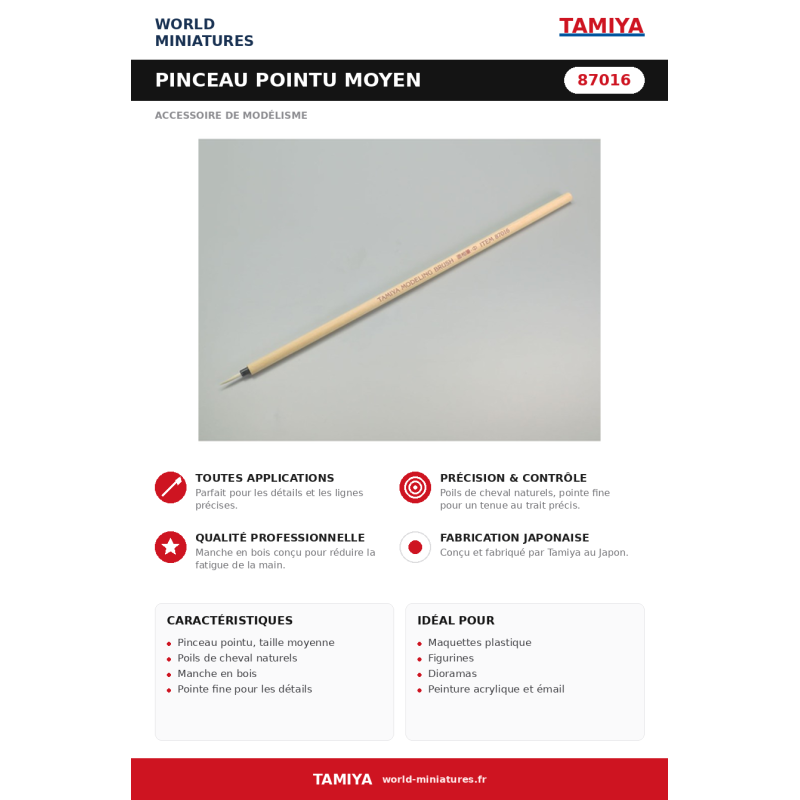 Tamiya 87016 – Pinceau Pointu Moyen