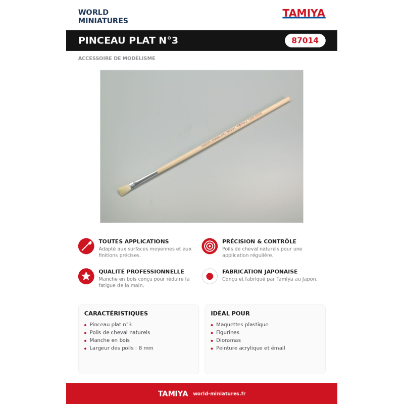 Tamiya 87014 – Pinceau Plat N°3