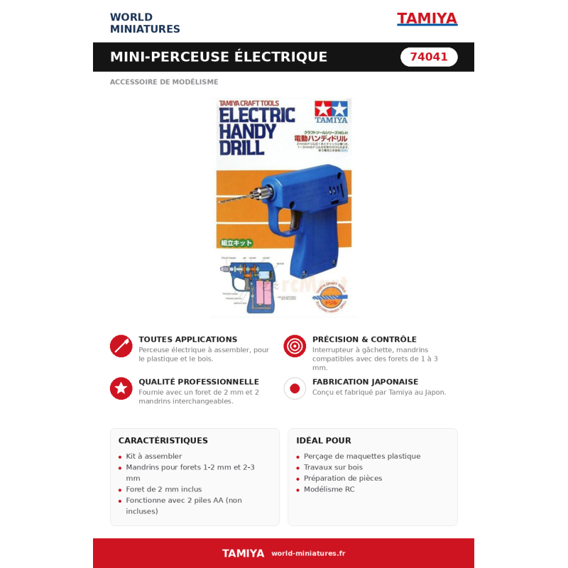 Tamiya 74041 – Mini-Perceuse Électrique