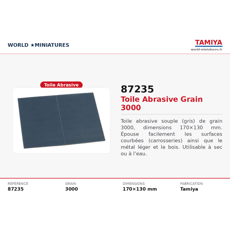 Tamiya 87235 - Toile Abrasive 3000