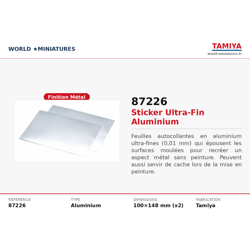 Tamiya 87226 – Sticker Ultra-Fin Aluminium