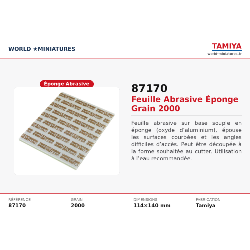 Tamiya 87170 – Sanding Sponge Sheet P2000