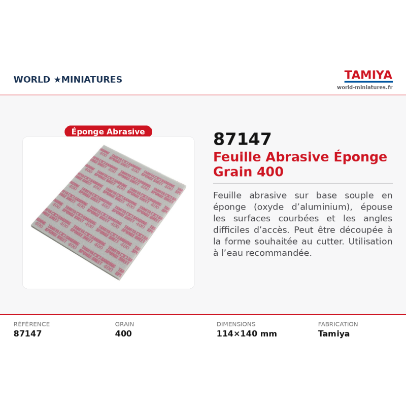 Tamiya 87147 – Sanding Sponge Sheet P400