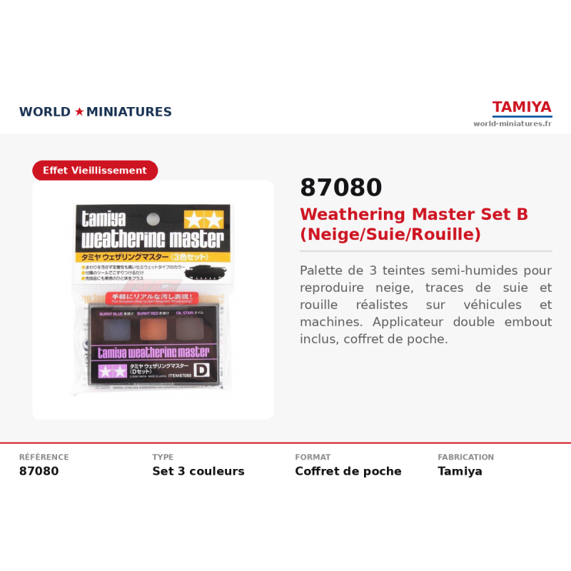 Tamiya 87080 – Weathering Master Set B (neige, suie, rouille)