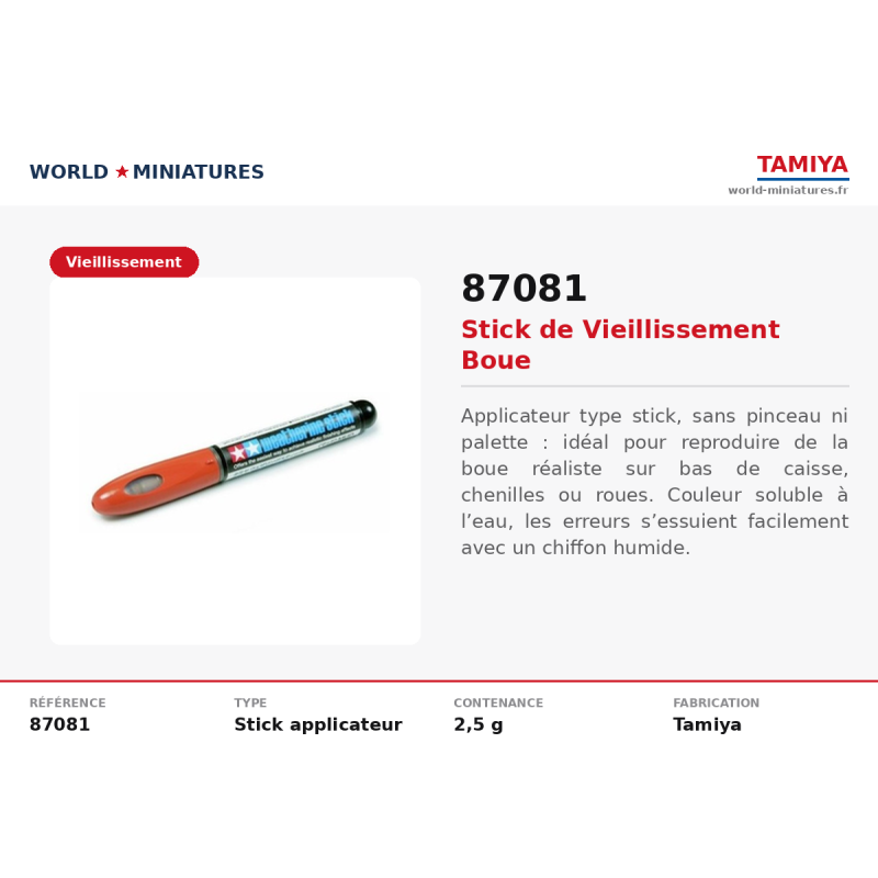 Tamiya 87081 – Stick de vieillissement boue