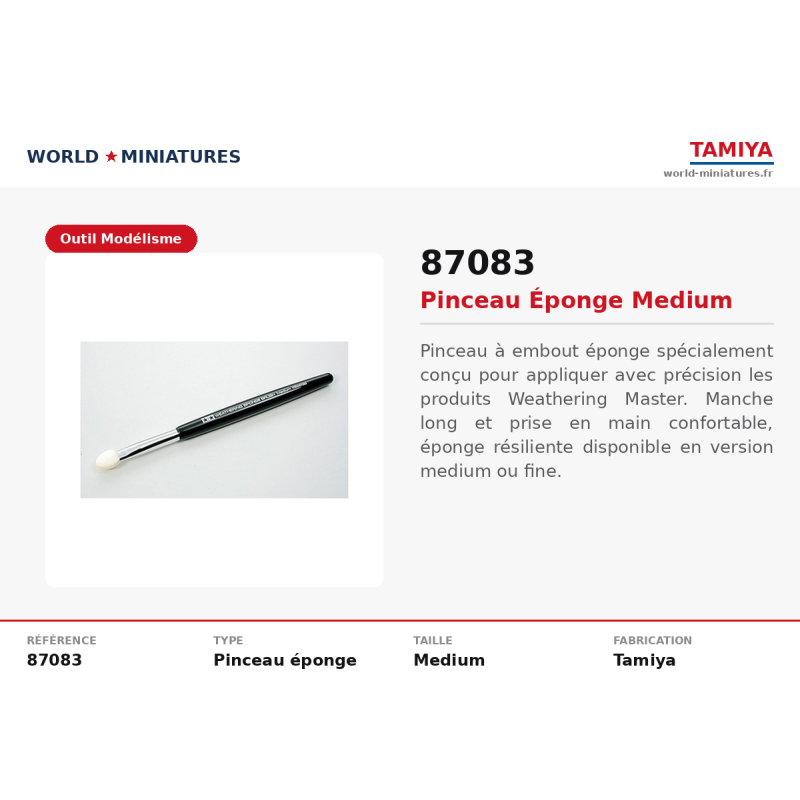 Tamiya 87083 – Pinceau éponge medium