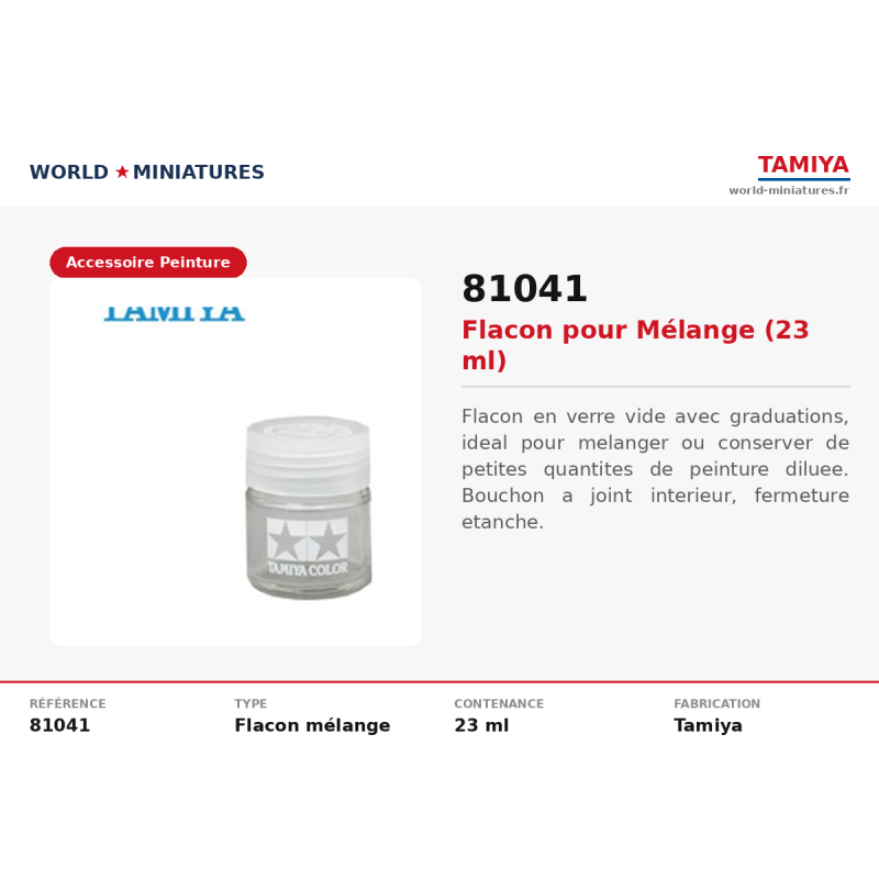 Tamiya 81041 – Flacon pour Mélange (23 ml)