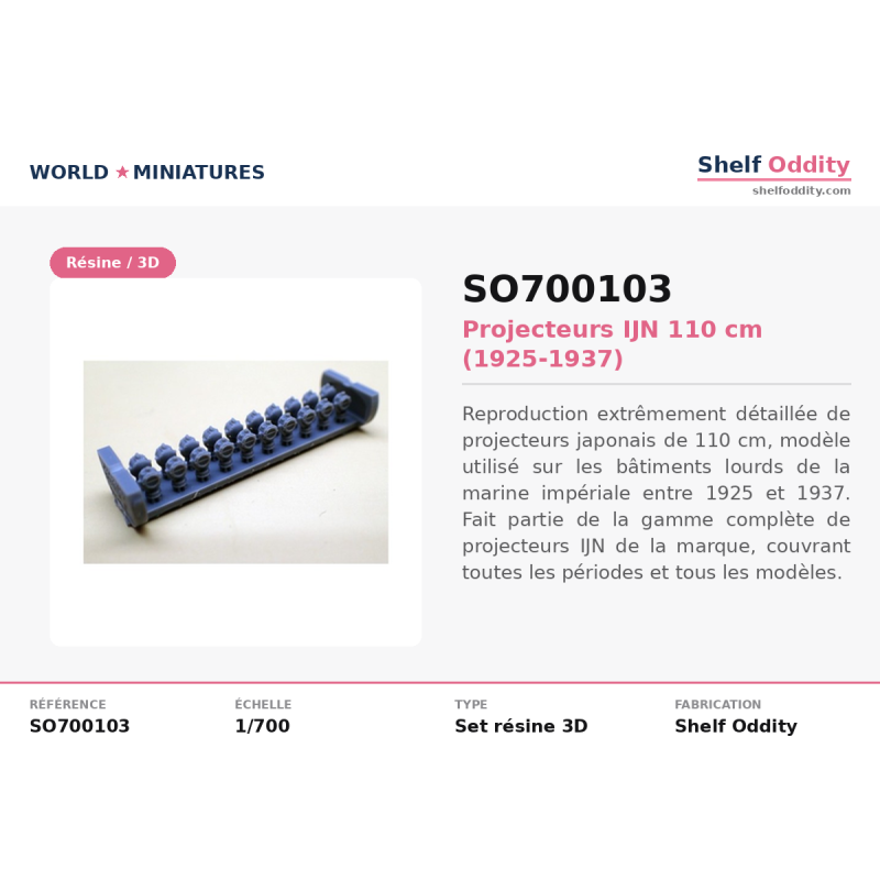 Shelf Oddity SO700103 – Projecteurs IJN 110 cm (1925–1937) (1:700)