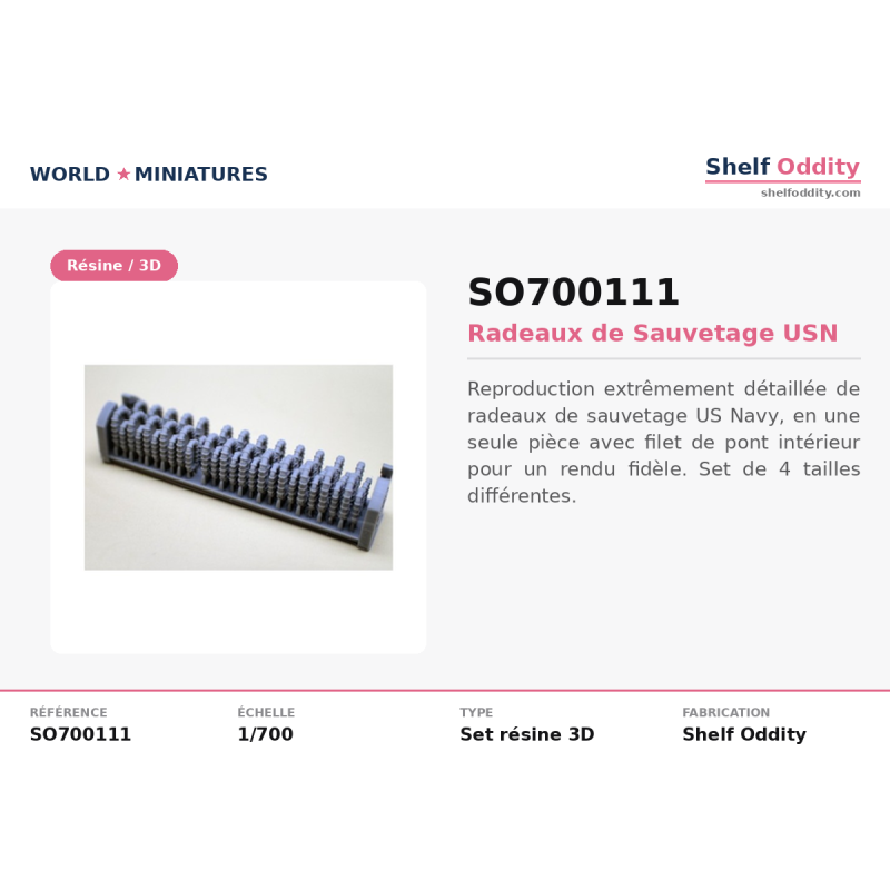 Shelf Oddity SO700111 – Radeaux de Sauvetage USN (1:700)