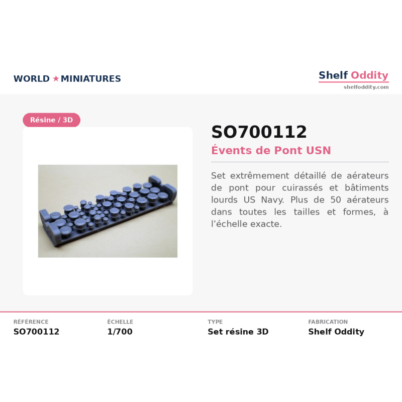 Shelf Oddity SO700112 – Évents de Pont USN (1:700)