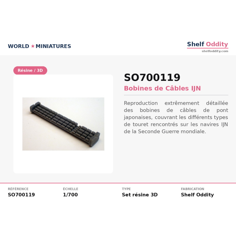 Shelf Oddity SO700119 – Bobines de Câbles IJN (1:700)