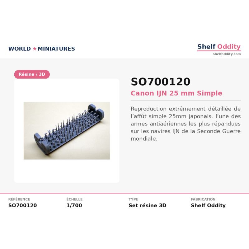Shelf Oddity SO700120 – Canon IJN 25 mm Simple (1:700)