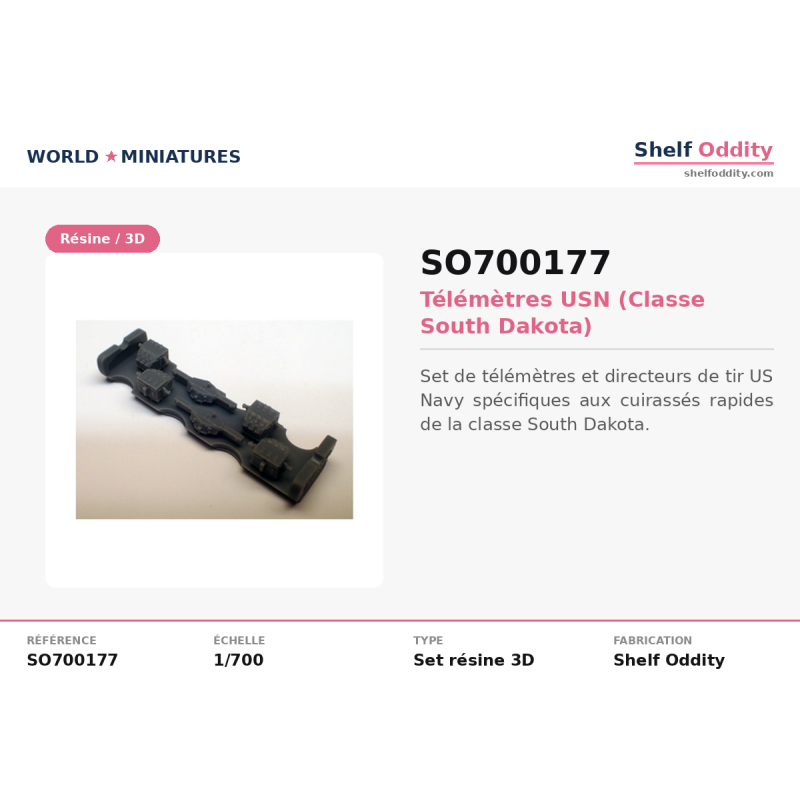 Shelf Oddity SO700177 – Télémètres USN (Classe South Dakota) (1:700)
