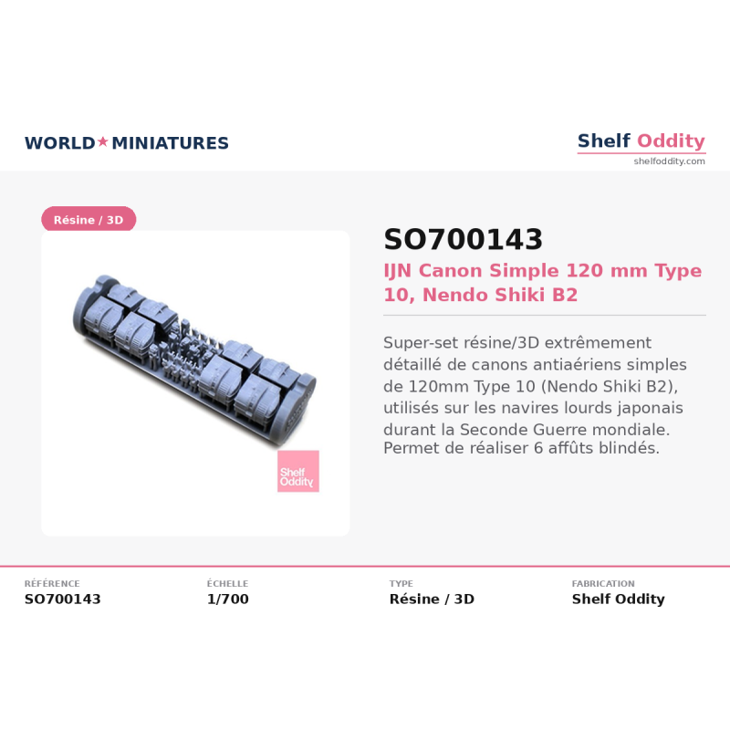 Shelf Oddity SO700143 – IJN Canon Simple 120 mm Type 10 (1:700)