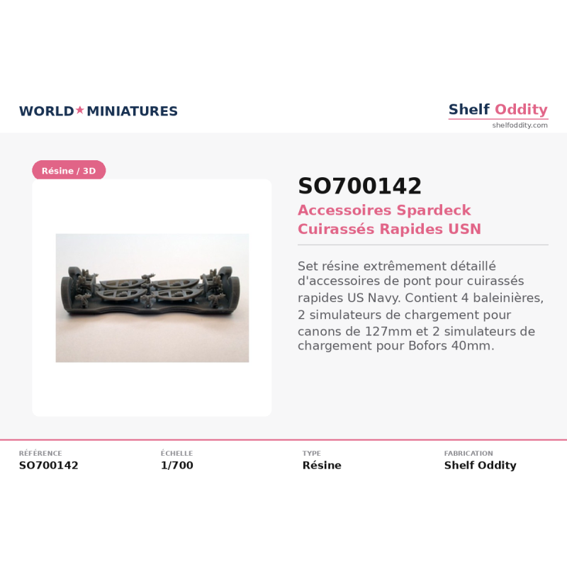 Shelf Oddity SO700142 – Accessoires Spardeck Cuirassés USN (1:700)