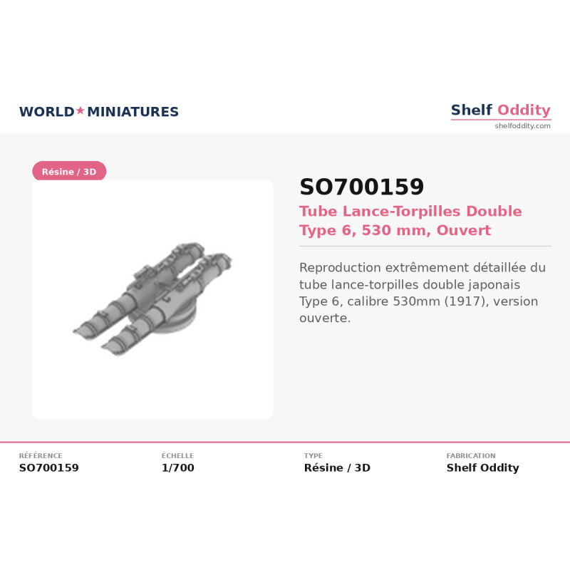 Shelf Oddity SO700159 – IJN Type 6 Double Tube 530 mm (1:700)