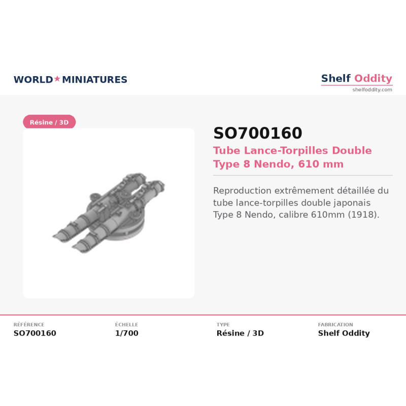Shelf Oddity SO700160 – IJN Type 8 Double Tube 610 mm (1:700)