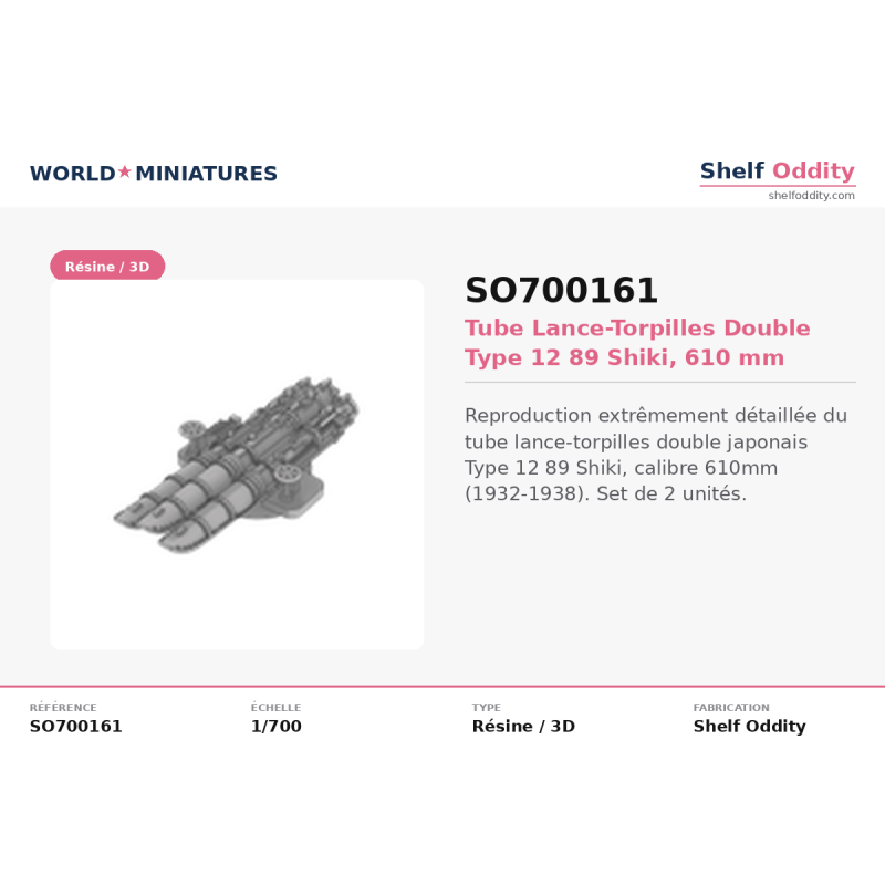 Shelf Oddity SO700161 – IJN Type 12 Double Tube 610 mm (1:700)