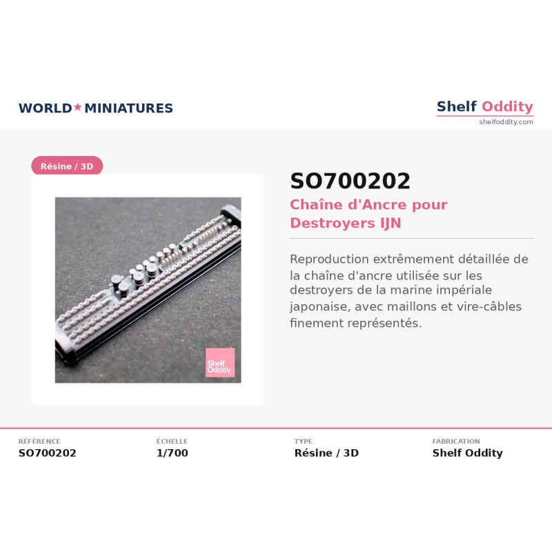 Shelf Oddity SO700202 – Chaînes pour destroyers IJN (1 :700)