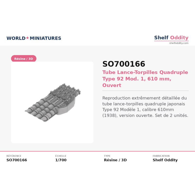 Shelf Oddity SO700206 – Sacs anti-éclats USN pour canons de 406 mm – élévation 20° (1:700)