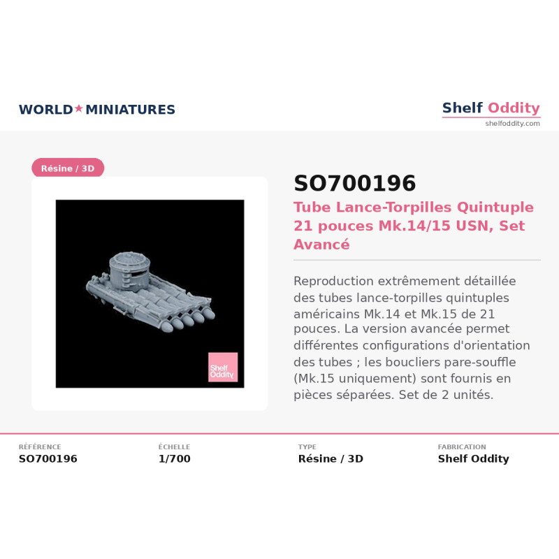 Shelf Oddity SO700196 – USN Quintuple Mk14/15 (1:700)