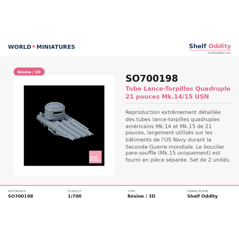 Shelf Oddity SO700198 – USN Quadruple Mk14/15 (1:700)