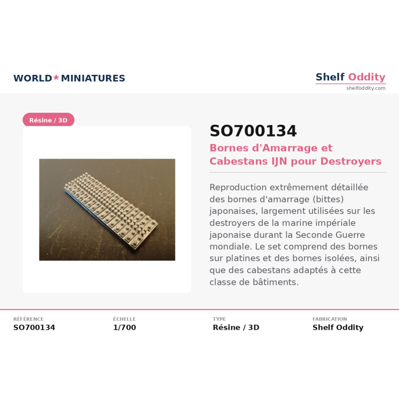 Shelf Oddity SO700134 – 1:700 Bornes IJN pour Destroyers
