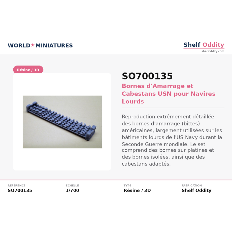 Shelf Oddity SO700135 – Bollards & cabestans USN pour navires lourds (1 :700)