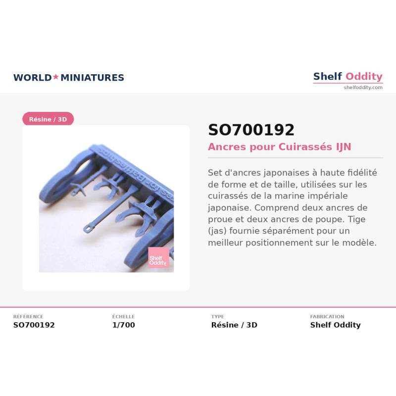 Shelf Oddity SO700192 – Ancres IJN Cuirassés (1:700)
