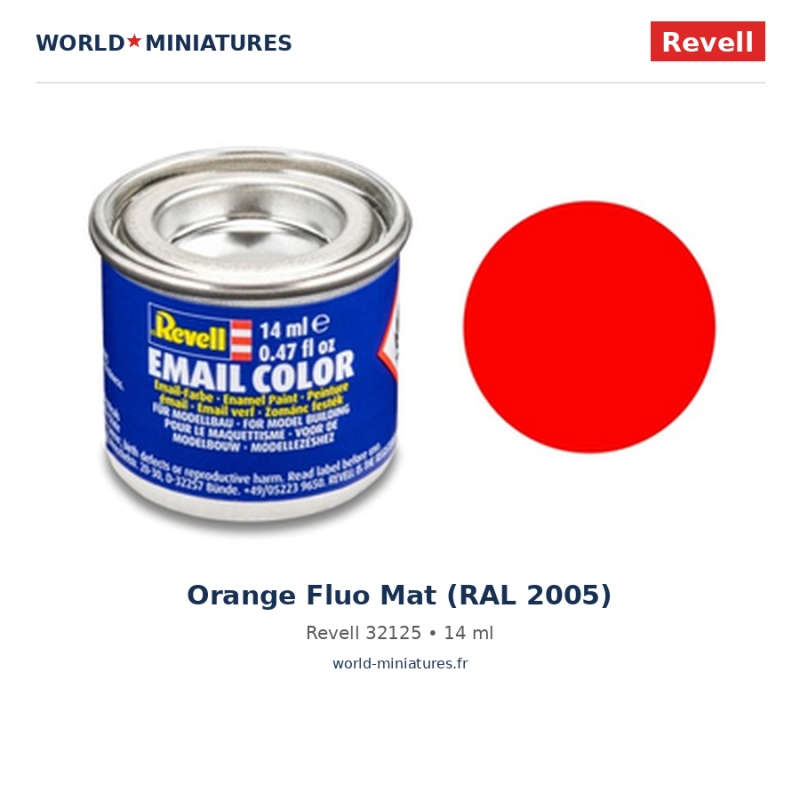 Revell 32125 Email Color Orange Fluo Mat (RAL 2005) 14ml